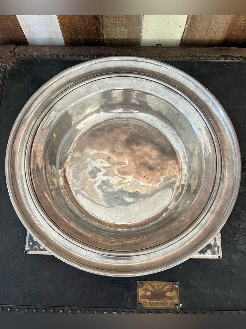 Antique Vintage Italian pewter bowl